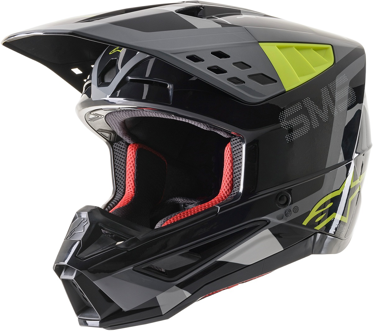 SM5 Rover Full Face Offroad Helmet Gloss Gray/Yellow 2X-Large - Click Image to Close