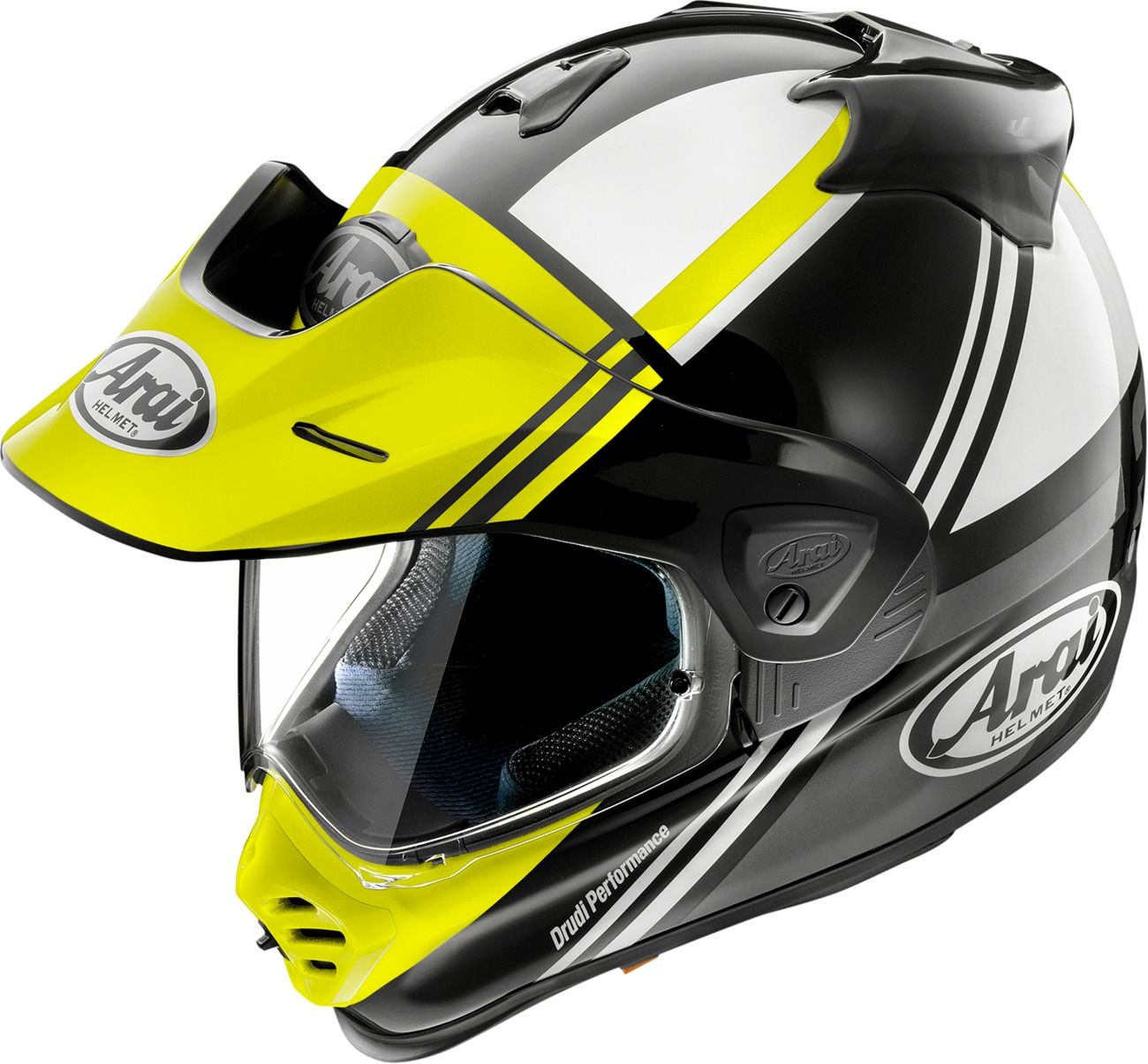 Arai XD-5 Cosmic Helmet Fluorescent Yellow M - Dual sport helmet with advanced features - Click Image to Close