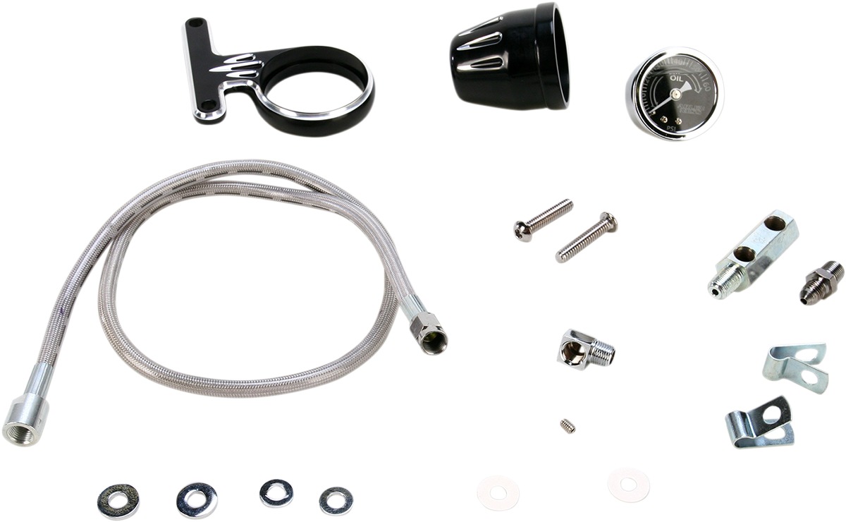 Arlen Ness Black Oil Pressure Gauge Kit 1-3/4 in. Deep Cut - Click Image to Close