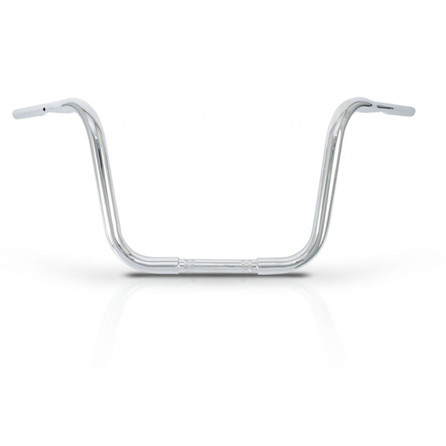 12" Gorilla Apes Bars - Ape Hangers Chrome 1.25" Dia. (Dimpled) 36.5W-12H-9PB - Click Image to Close