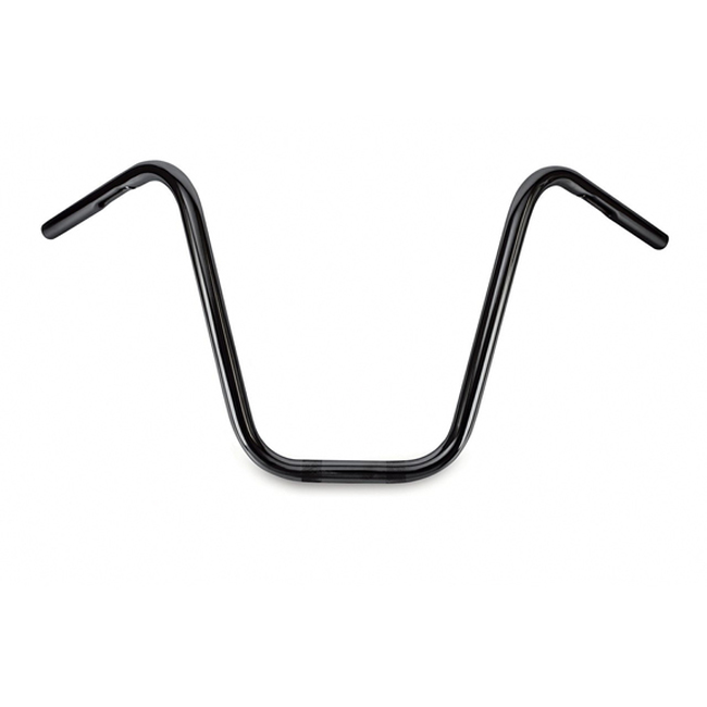 14" Narrow Bottom Ape Hanger Bars - Black - HD Dyna & Sportster - Click Image to Close