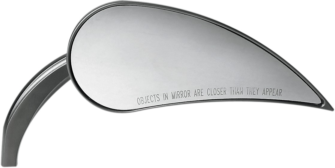 Rad III Teardrop Mirror Black Right 7"x3" by Arlen Ness - Click Image to Close