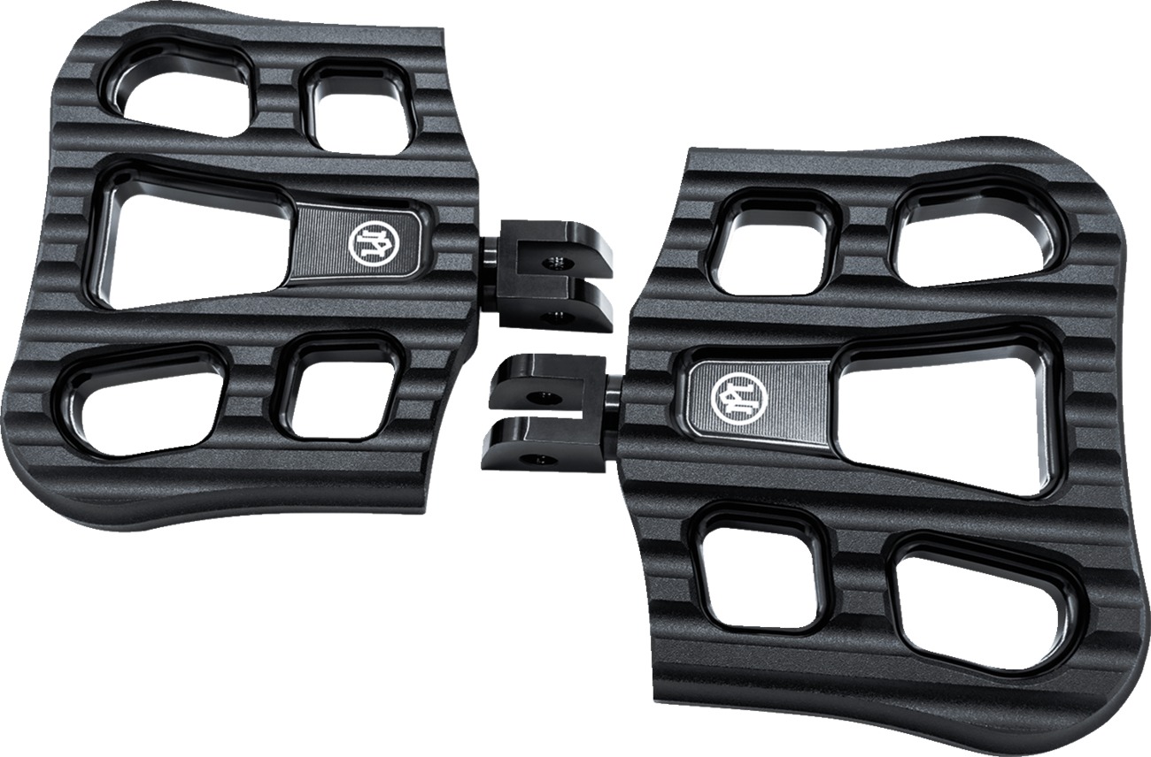 Performance Machine Drifter Floorboards Black Ops For Harley M8 Softail - Black rider floorboards For Harley M8 Softail models - Click Image to Close