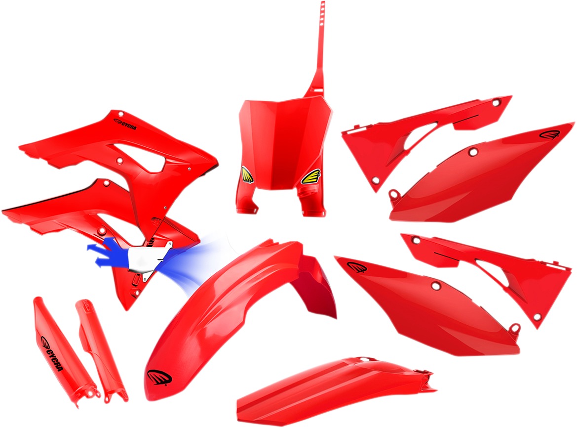 Cycra Complete Powerflow Body Kit Red Fits Honda - Click Image to Close