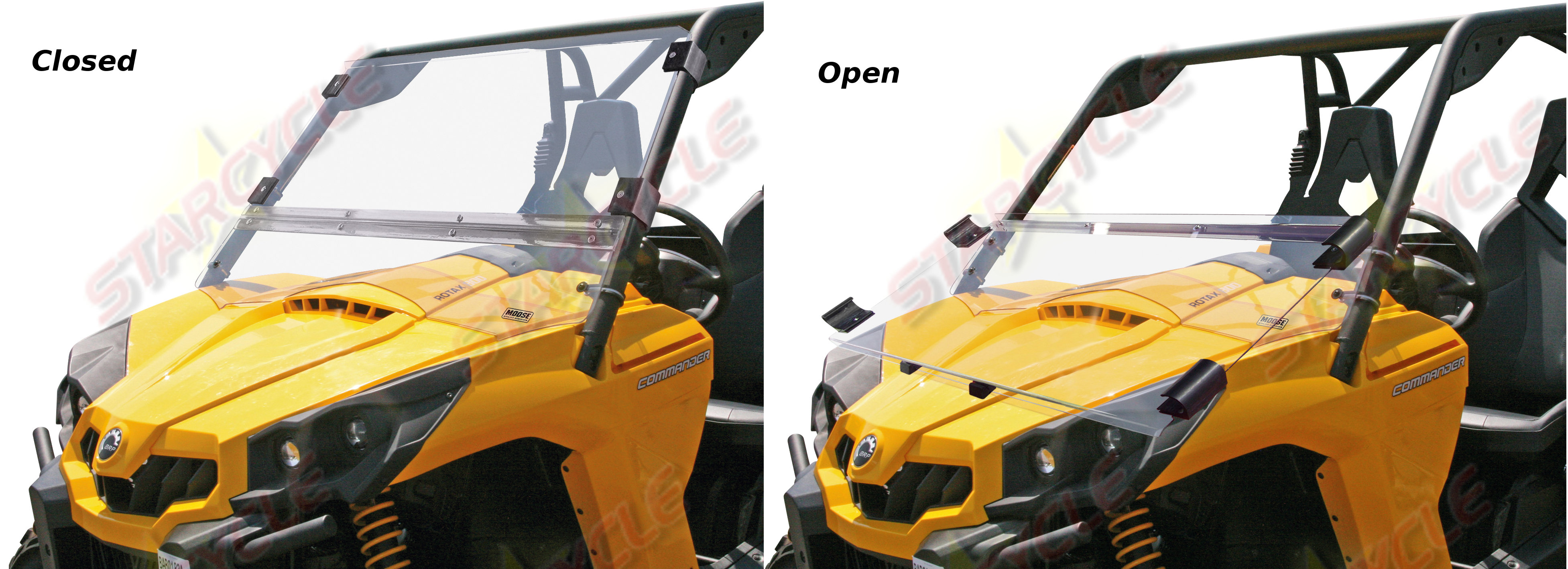 Full Folding Windshield - For 11-18 Can Am Commander 800/1000 - Click Image to Close