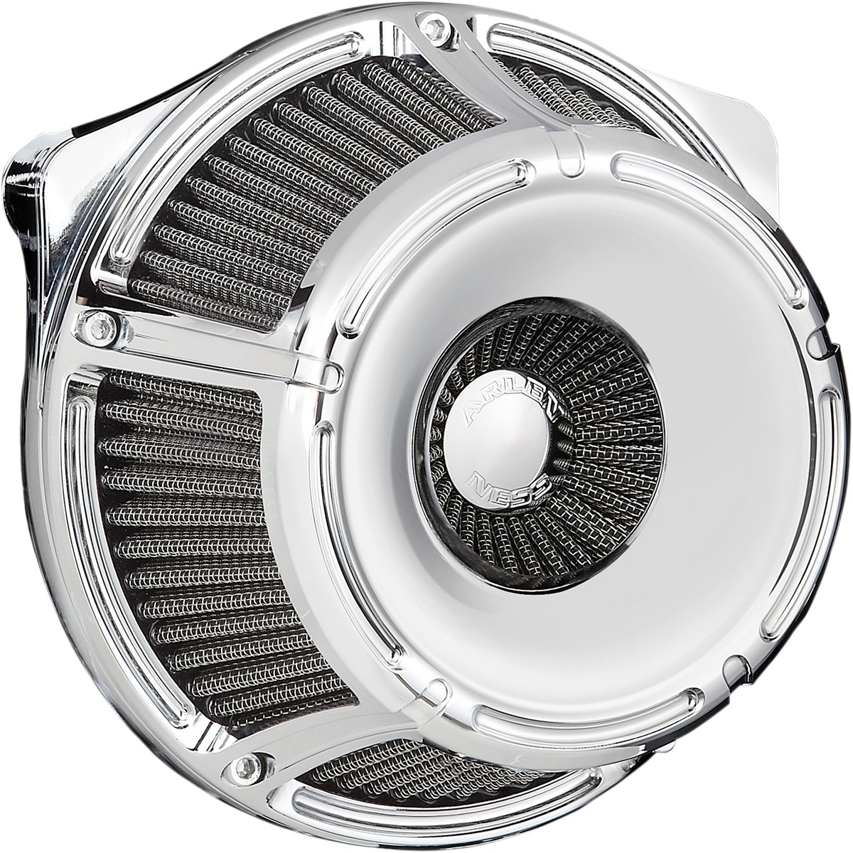 Slot Track Inverted Series Air Cleaner Kit Chrome by Arlen Ness - Click Image to Close