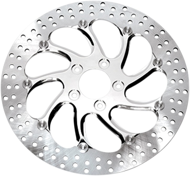 Torque Floating Front Left Brake Rotor 300mm Chrome - Harley - Click Image to Close