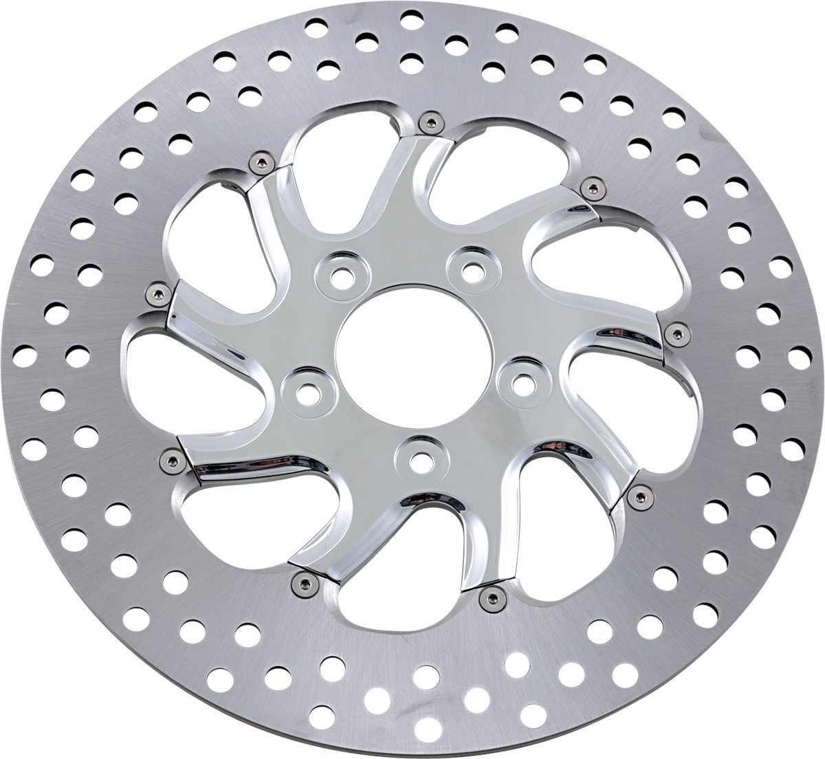 Torque Floating Front Left Brake Rotor 300mm Chrome - Harley - Click Image to Close