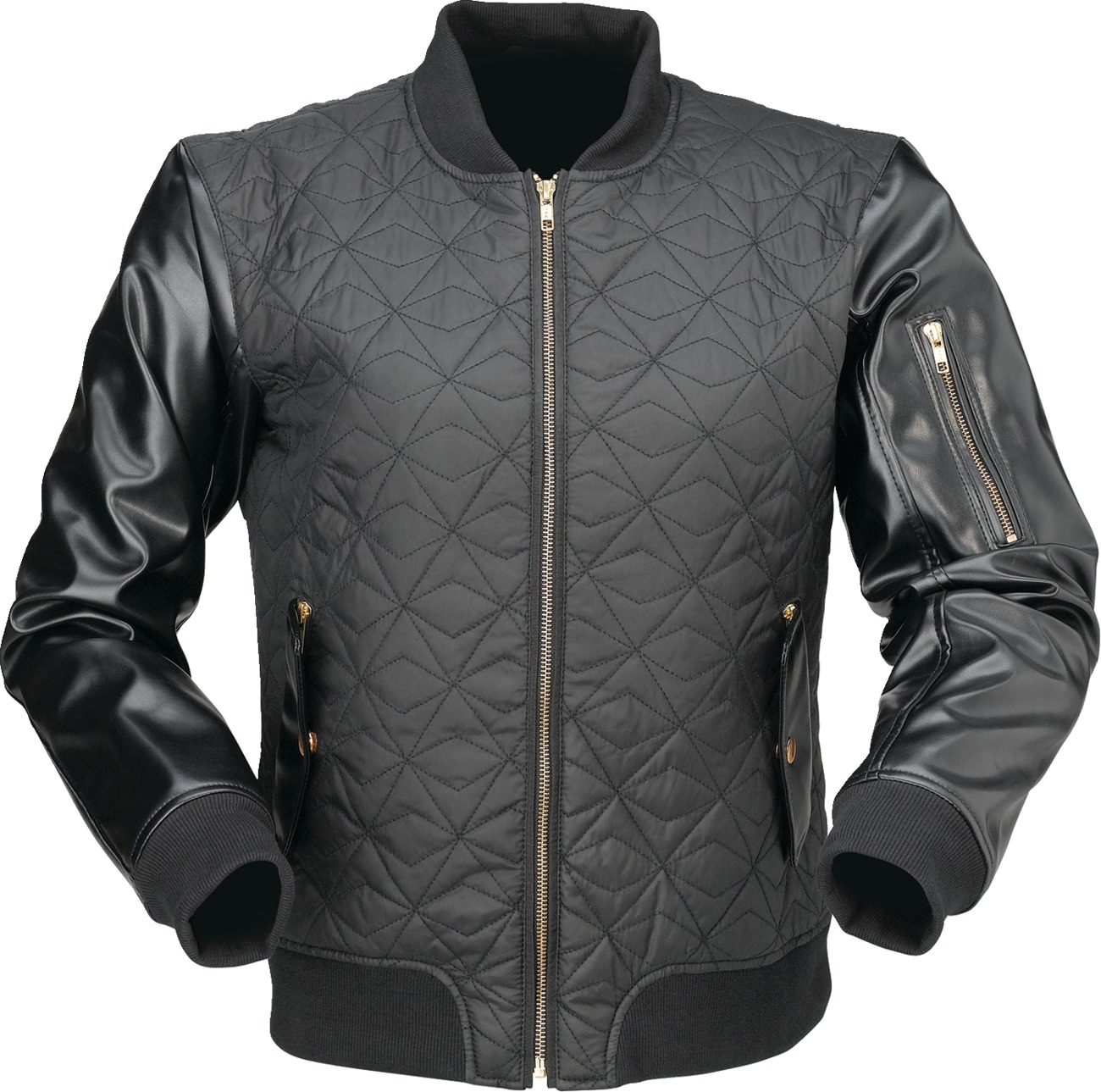Z1R Women's Bomber Jacket Black 3W - Women's Black Bomber Jacket, Size 3W - Click Image to Close