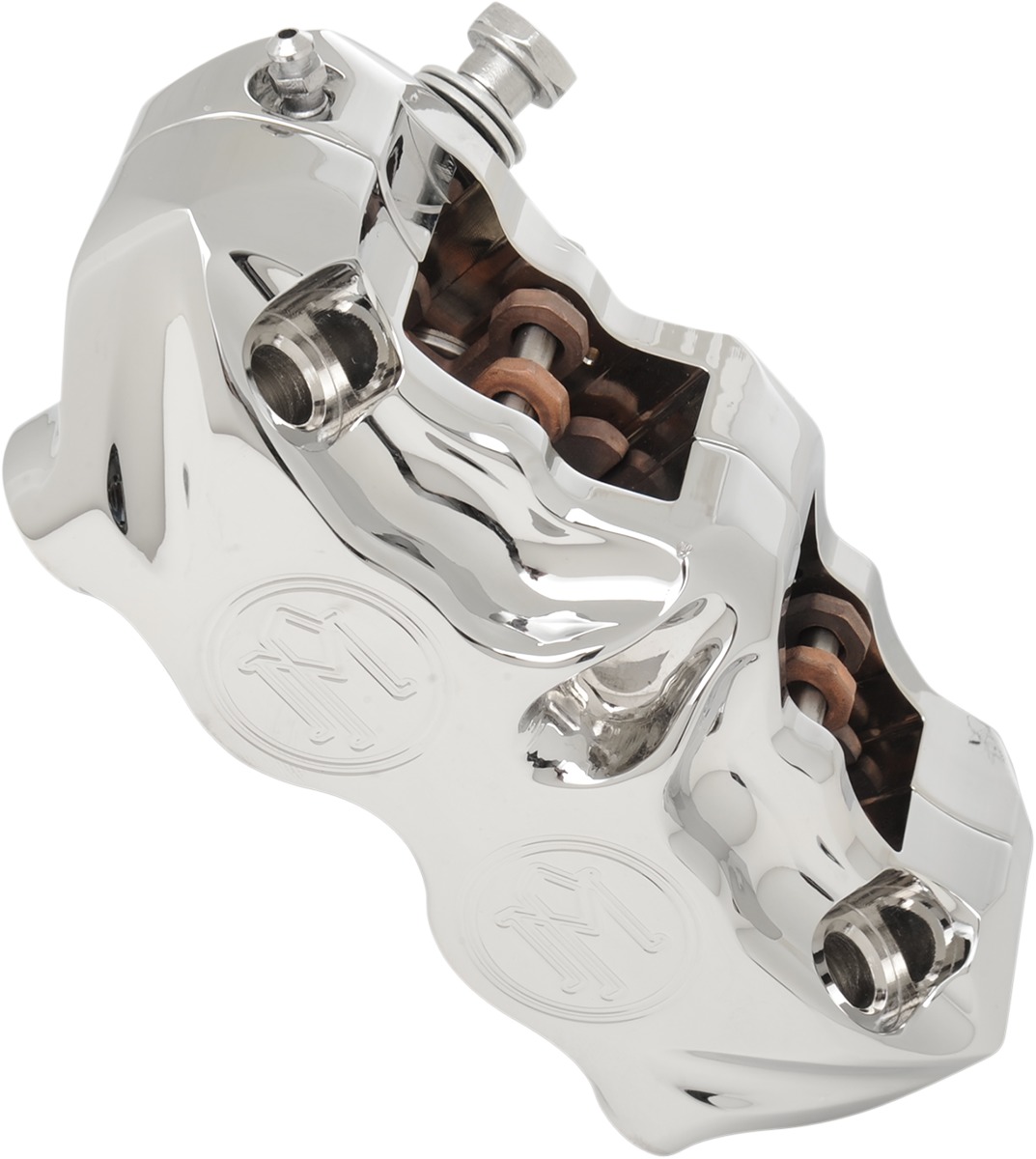 Performance Machine 4-Piston Radial Caliper Left Chrome - Click Image to Close