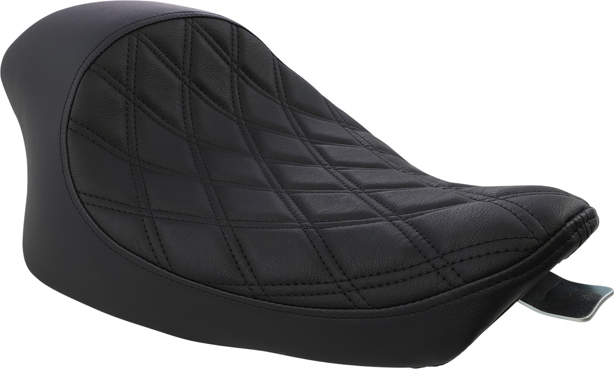 Drag Specialties 3/4 Solo Seat Black Double Diamond For Harley XL Sportster - Click Image to Close