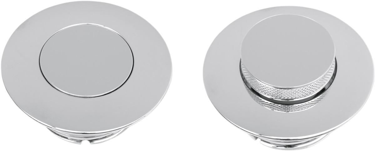 Drag Specialties Pop-Up Vented Gas Cap Chrome Harley-Davidson - Pop-up vented gas cap in chrome For Harley-Davidson - Click Image to Close