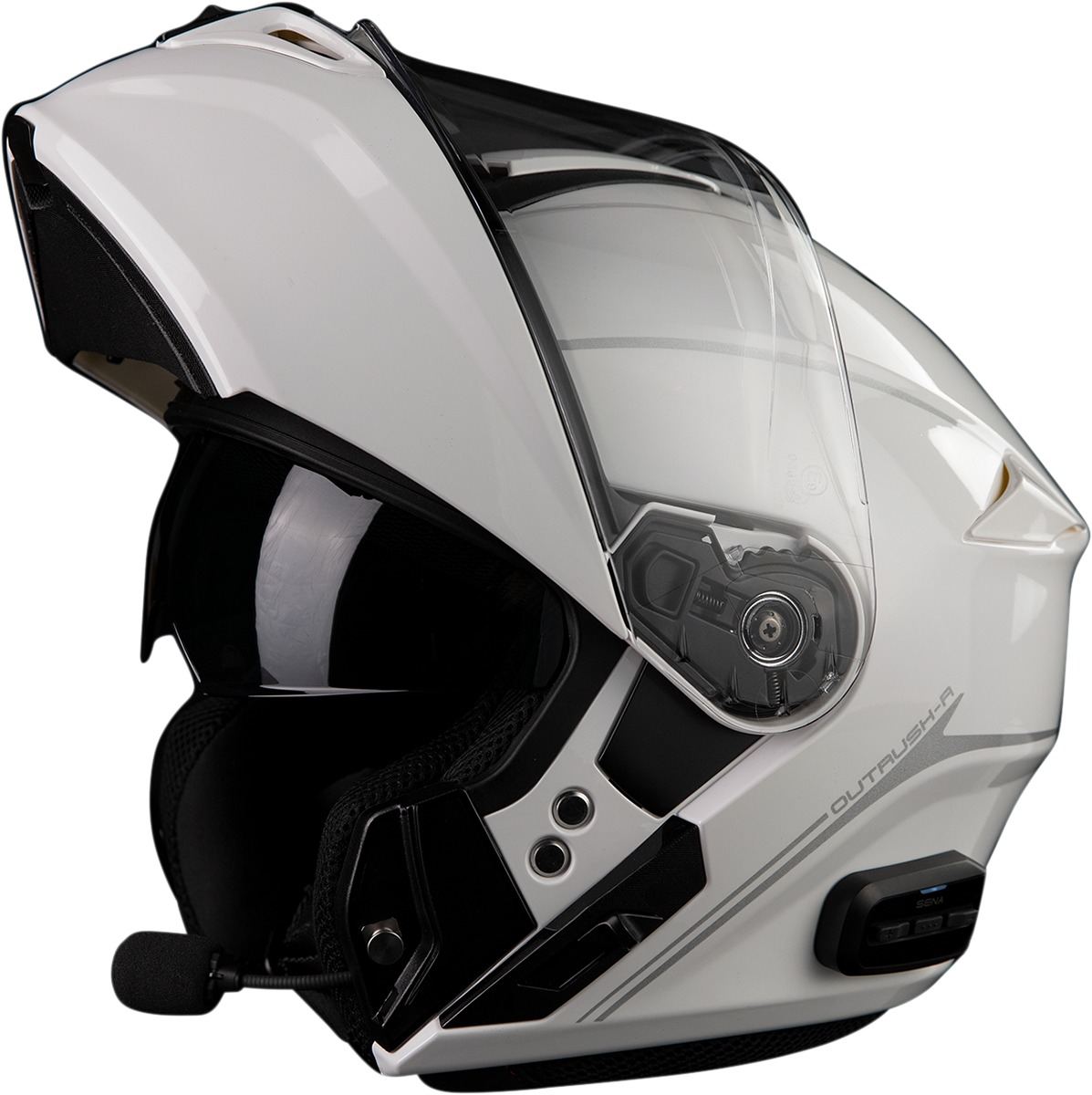 Outrush R Bluetooth Helmet - Outrush R Bt Hlmt Wht Xl - Click Image to Close