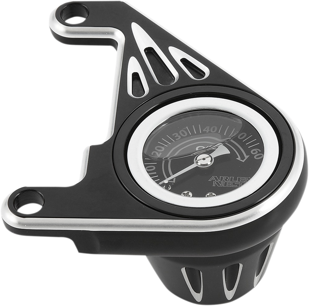 Arlen Ness Black Deep Cut Oil Pressure Gauge Kit, 1-3/4 in. Gauge - Click Image to Close