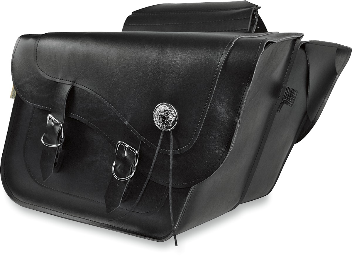 Willie & Max Deluxe FleetSide Slant Saddlebags Chrome 16"x11"x6.5" - Click Image to Close