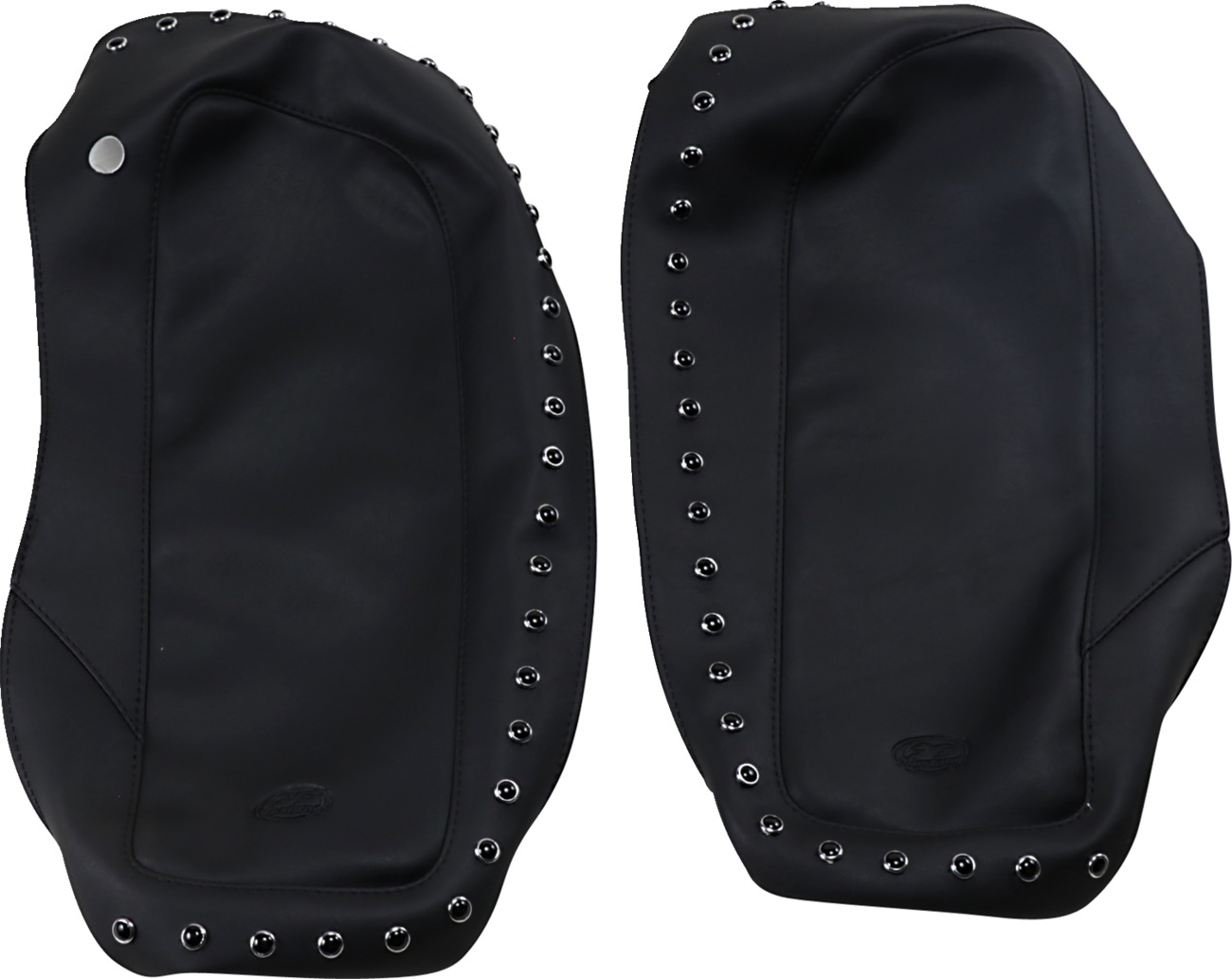 Mustang Studded Saddlebag Lid Covers Black - Click Image to Close