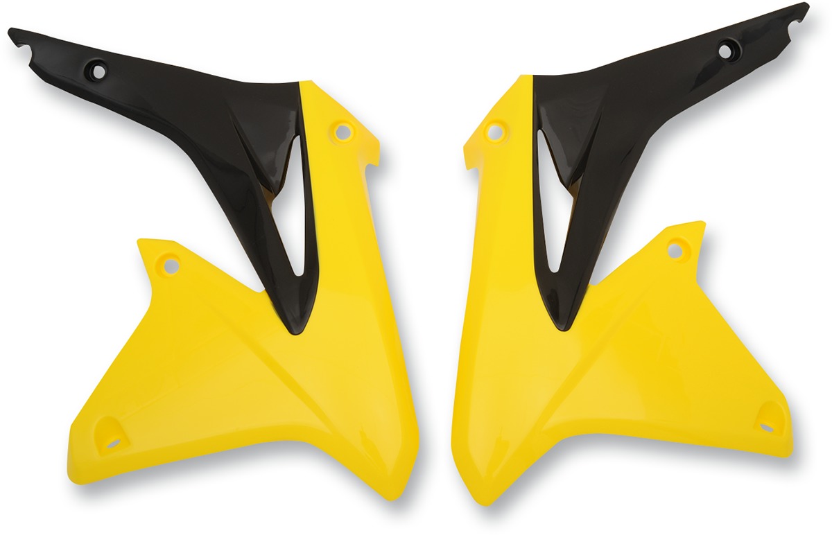 Cycra Powerflow Radiator Shrouds Yellow Fits 2008-2017 Suzuki RMZ-450 - Click Image to Close