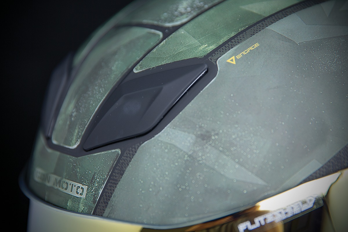 Airflite Full Face Helmet - Battlescar 2 Green Medium - Click Image to Close
