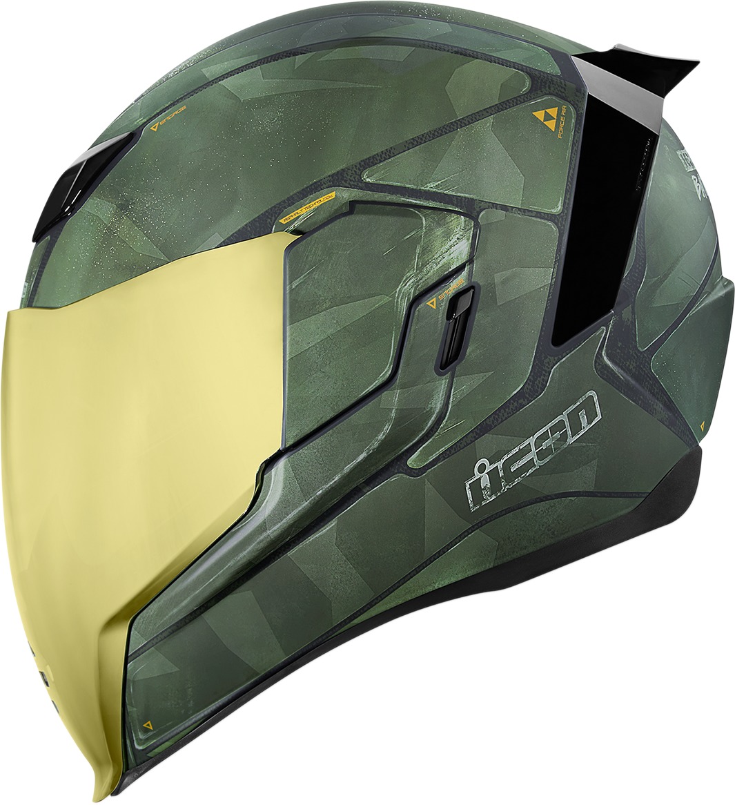 Airflite Full Face Helmet - Battlescar 2 Green Medium - Click Image to Close