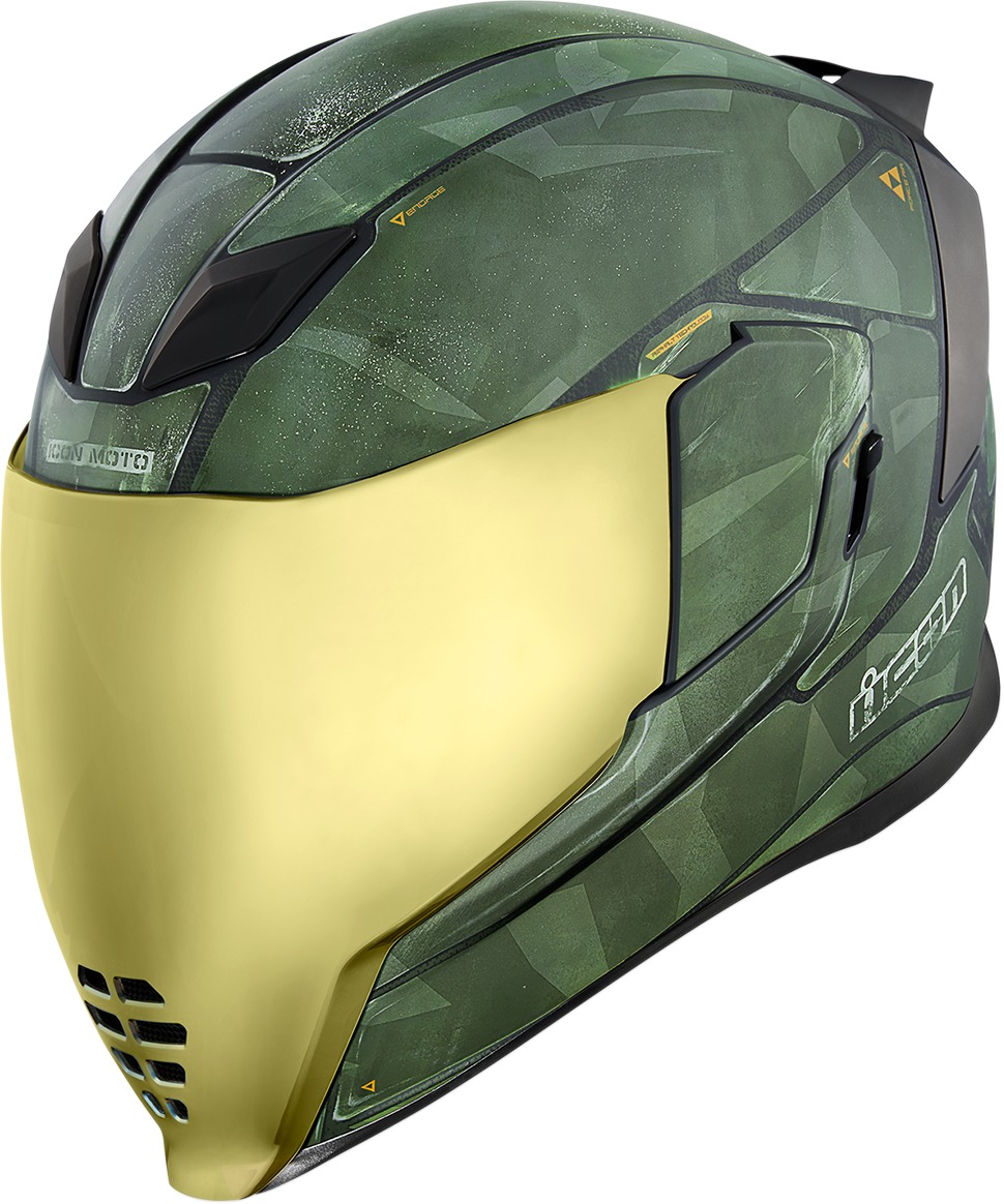 Airflite Full Face Helmet - Battlescar 2 Green Large - Click Image to Close