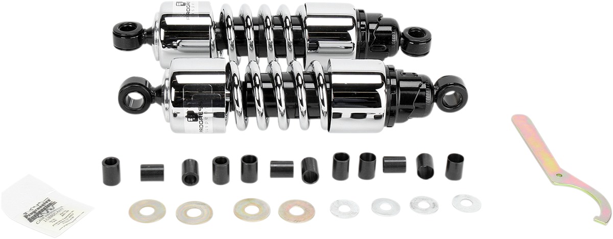 11.5" 412 Series Shocks Chrome - For 87-14 Honda Kawasaki Triumph - Click Image to Close