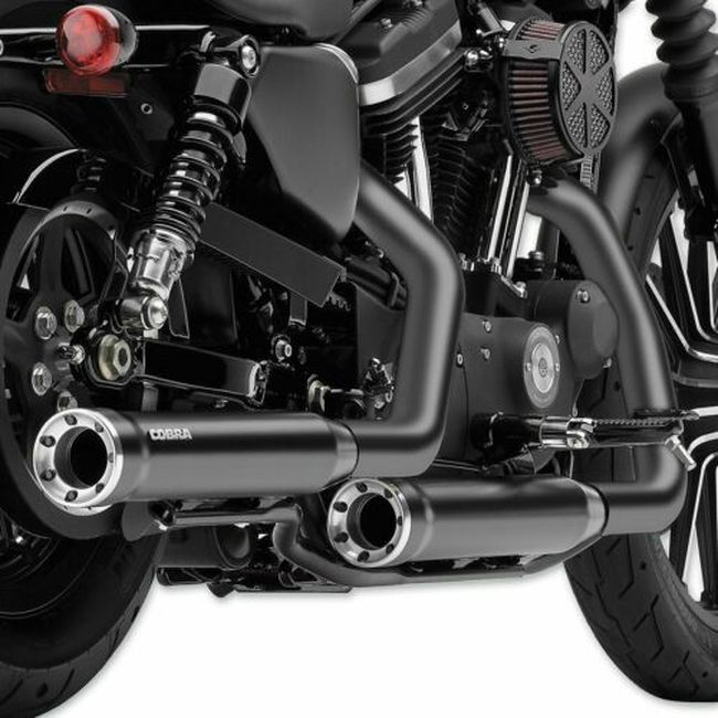 3" RPT Black Dual Slip On Exhaust - For 07-17 Harley Softail - Click Image to Close