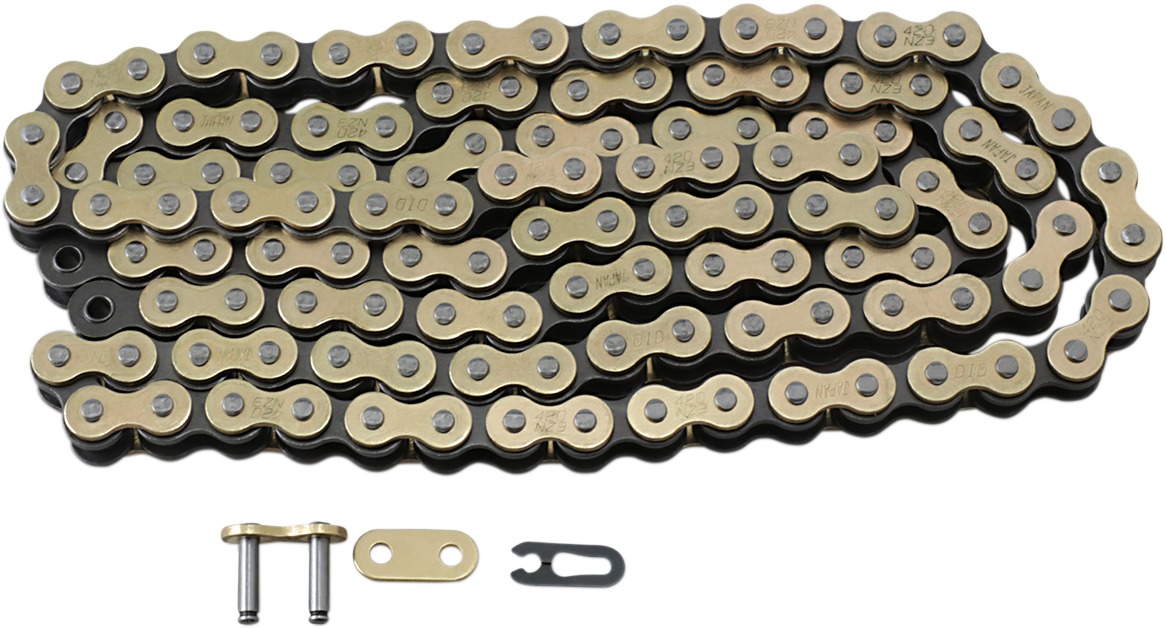 DID 420NZ3 Gold/Black 120-Link Racing Chain Non-O-Ring - Premium 420 racing chain, 120 links, gold/black - Click Image to Close