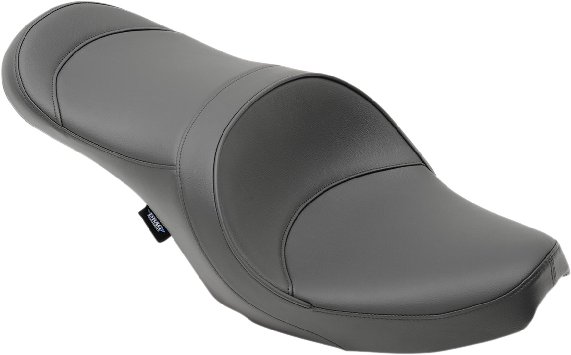 Drag Specialties 2-Up Double Bucket Vinyl Seat Black For Harley FL/FX 66-84 - 2-Up touring seat For Harley FL/FX 1966-1984 - Click Image to Close