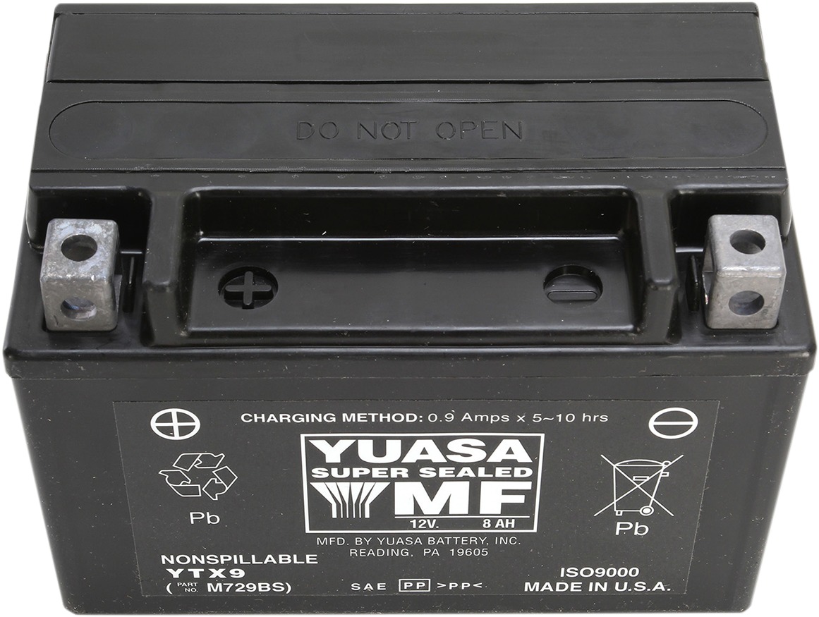 Yuasa YTX9 AGM Maintenance Free 12V Battery - 12V, 135 CCA, fits many motorcycles - Click Image to Close