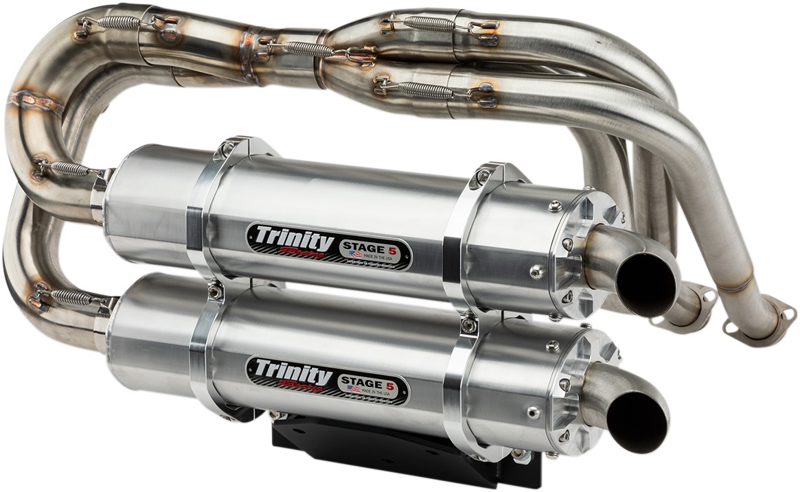 Dual Brushed Aluminum Full System Exhaust - For 18-21 Wildcat XX - Click Image to Close