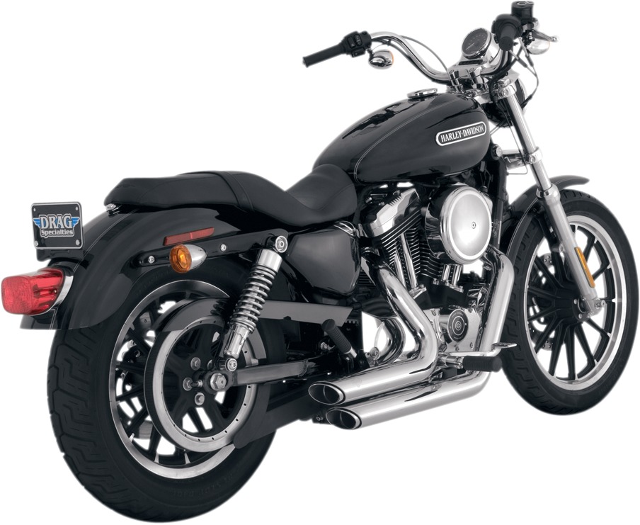 Shortshots Staggered Chrome Full Exhaust - 04-13 Harley Sportster - Click Image to Close