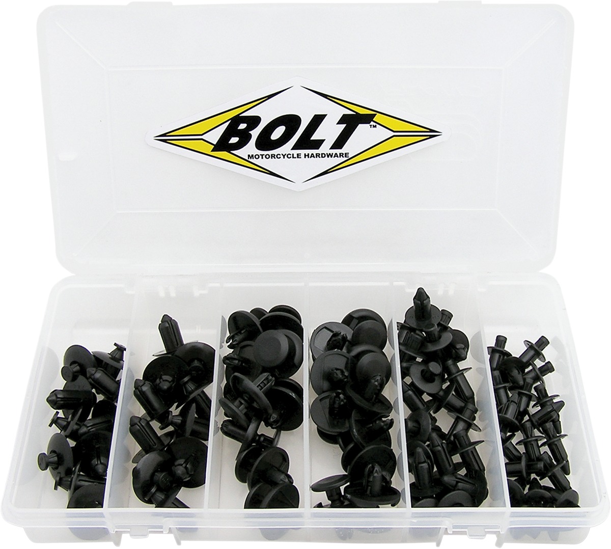 80 PC Motorcycle/ATV Rivet Assortment - M6, M7, M8 Push/Pry Rivets - Click Image to Close