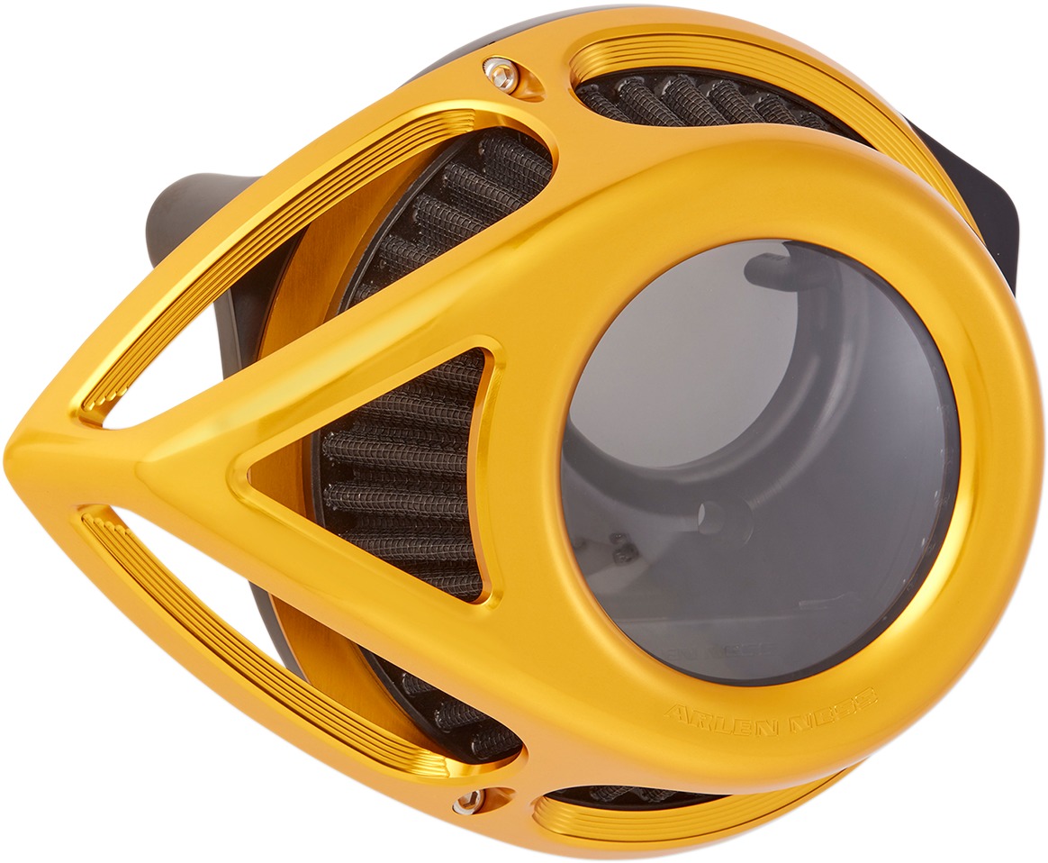 Arlen Ness Clear Tear Sucker Air Cleaner Kit Gold - Click Image to Close