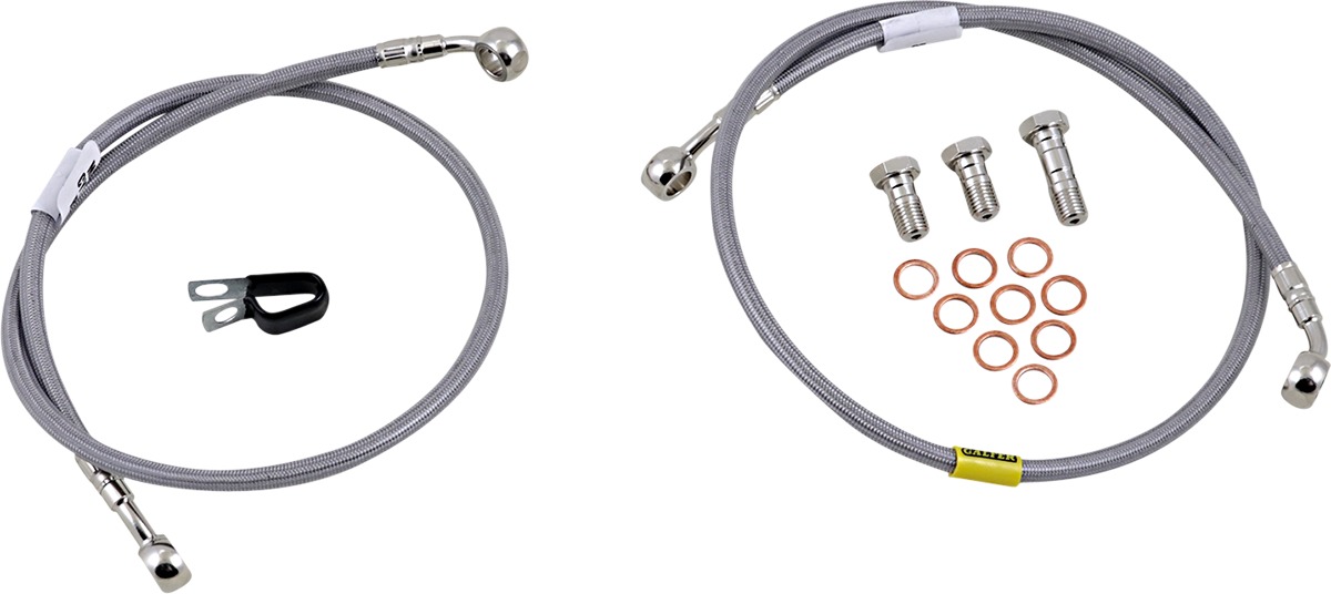 Stainless Steel Front 2-Lines Brake Line Kit - For 06-16 650 Ninja - Click Image to Close