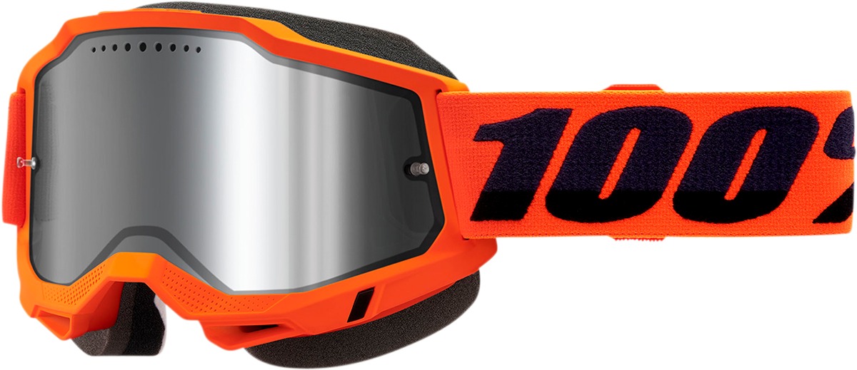 Accuri 2 Snow Fluorescent Orange Goggles - Silver Dual Mirrored Lens - Click Image to Close