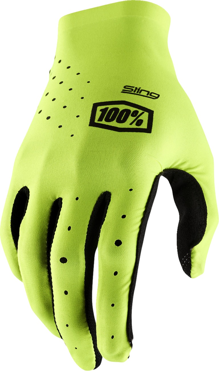 100% Men's Sling MX Gloves Flo Yellow Size S for Off-Road/ATV - Click Image to Close