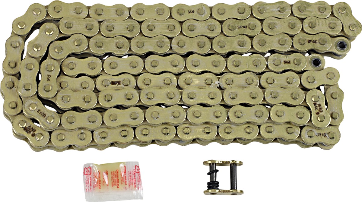RK 530 MAX O O-Ring Chain Gold 130 Links - Gold O-ring chain, 530 size, 130 links - Click Image to Close
