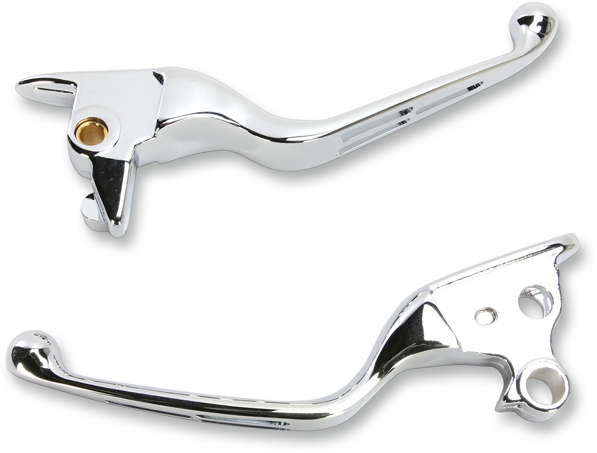 Slotted Aluminum Mechanical Brake/Clutch Lever Set Chrome - For 15-21 Softail - Click Image to Close