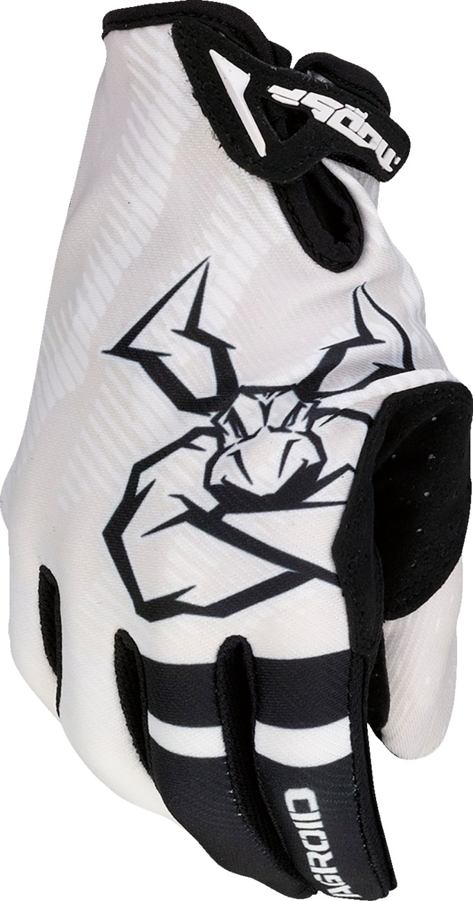 Moose Agroid Pro Gloves White Black Men's 3XL Short Cuff - Men's 3XL offroad gloves, white/black, short cuff - Click Image to Close