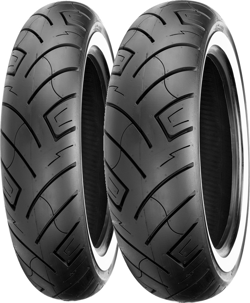 130/90B16 73H Front & 150/80B16 77H Rear 777 White Wall Reinforced Tires Set - Click Image to Close