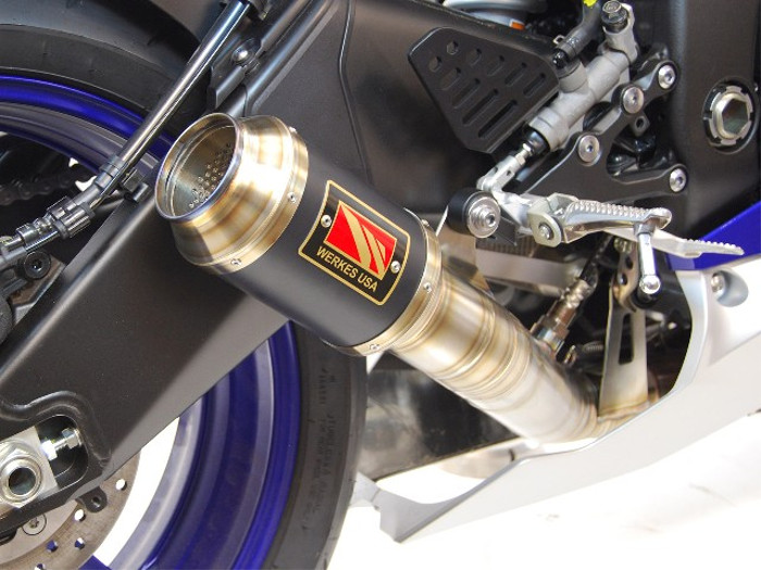 GP Race Slip On Exhaust - Black, w/ Link Pipe - For 17-21 Yamaha R6 - Click Image to Close