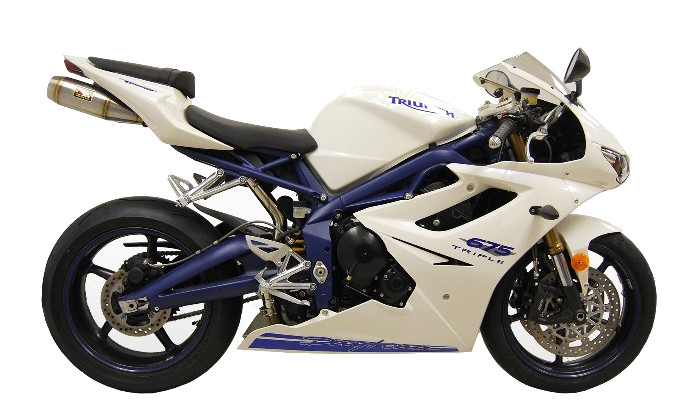 Dual Slip On Exhaust - for 06-12 Triumph Daytona 675 - Click Image to Close