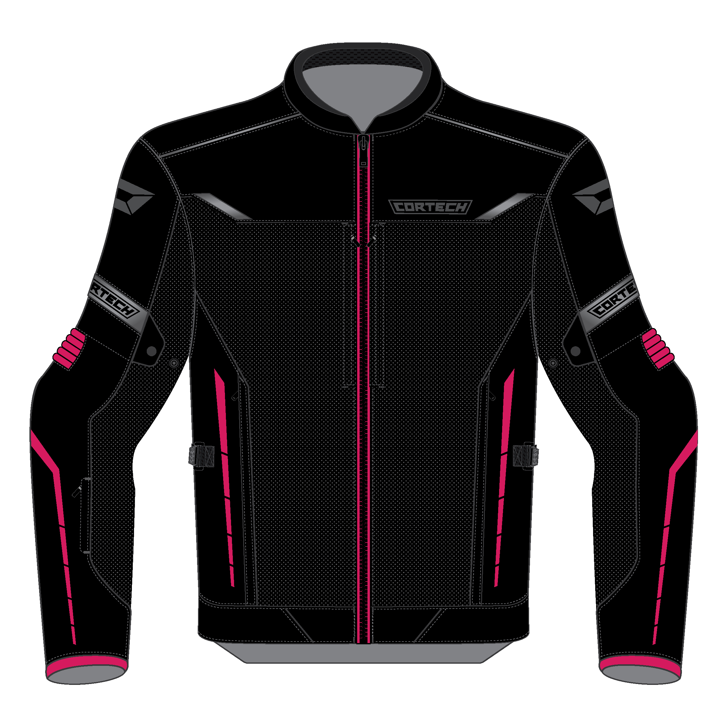 Women's Aero-Tec Armored Riding Jacket Rubine/Gunmetal X-Small - Click Image to Close