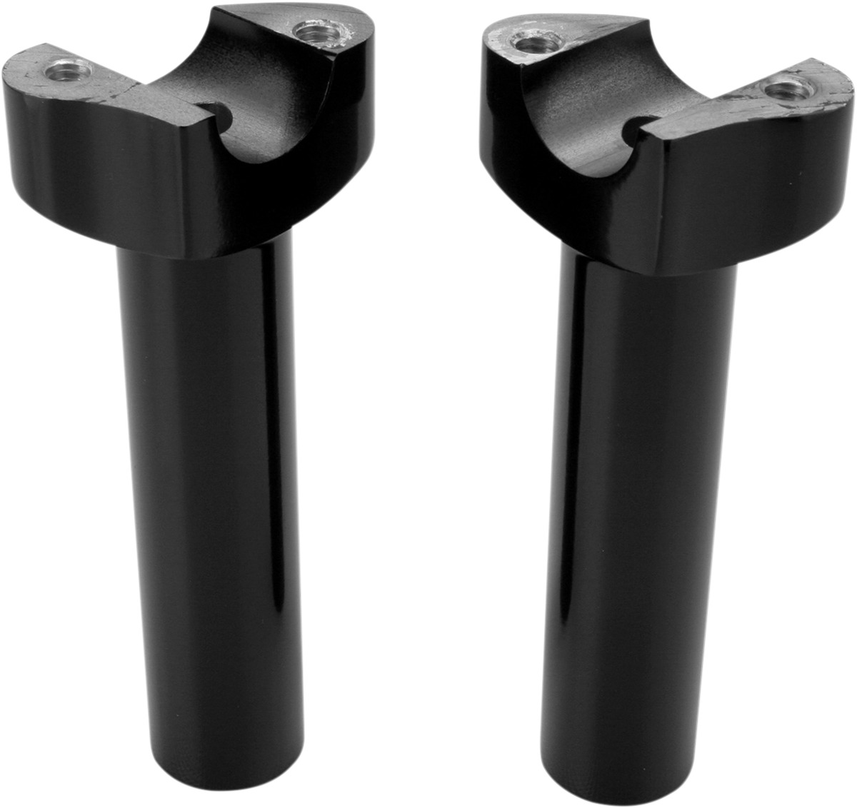 Drag Specialties Forged Aluminum Handlebar Risers 5.5in Straight Black Pair - Forged 6061-T6 aluminum risers, 5.5in rise, black - Click Image to Close