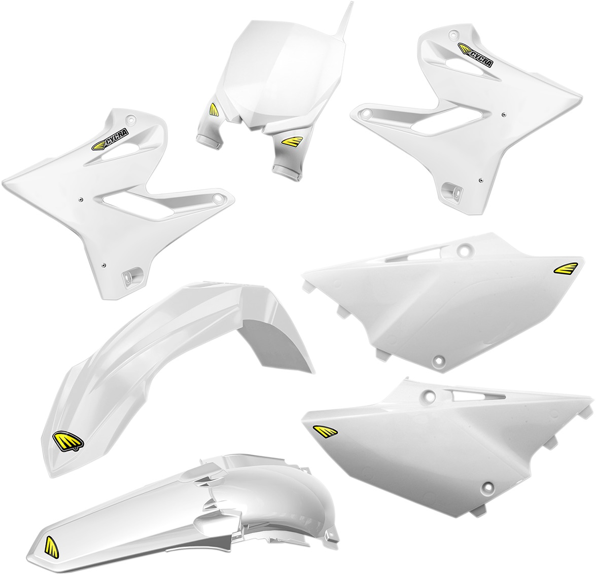 Cycra Powerflow Body Kit - White Fits Yamaha - Click Image to Close