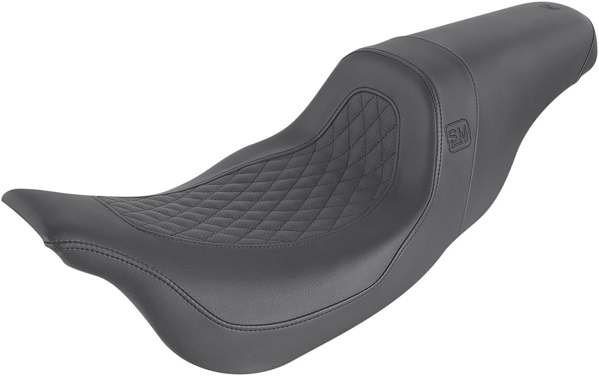 Speed Merchant Diamond 2-Up Seat Black Gel - For 08-20 Harley FLH FLT - Click Image to Close