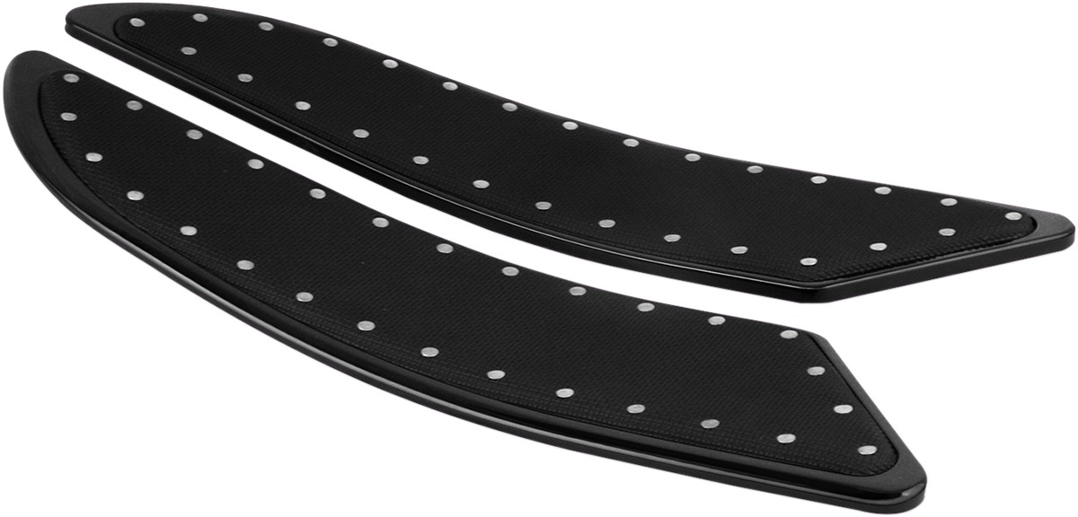 Extended Banana Board w/Rivets Driver Floorboards - Black - Click Image to Close