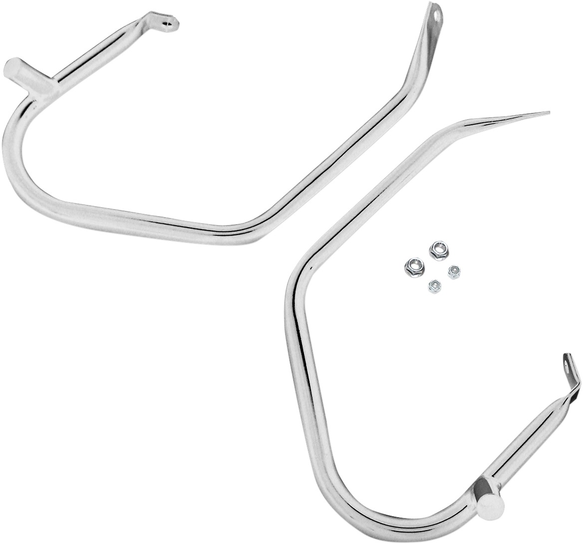 Drag Specialties Low-Profile Saddlebag Guards Chrome For Harley Touring - Click Image to Close