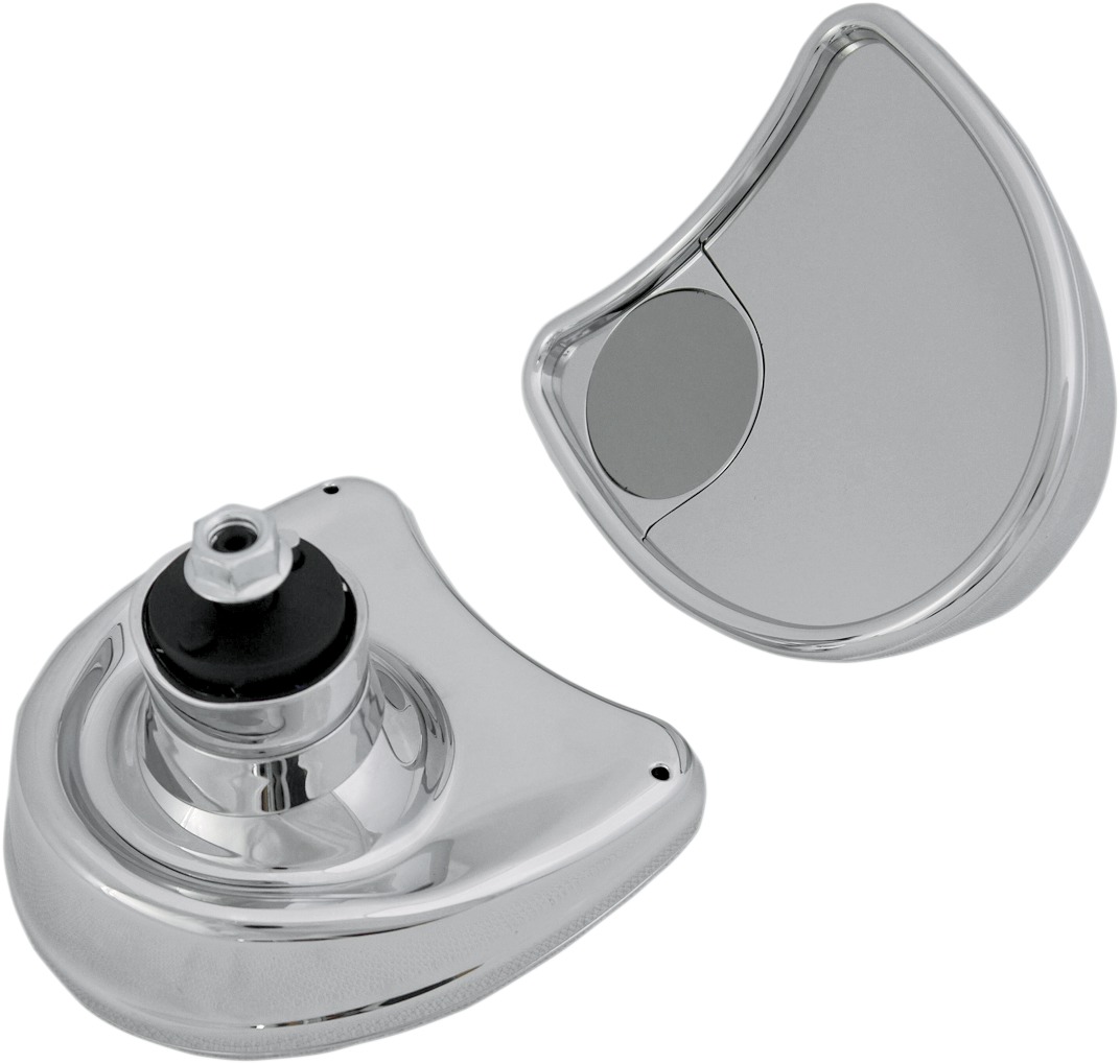 Drag Specialties Fairing Mount Mirrors Chrome Pair For Harley FLHX FLHTK - Direct replacement mirrors for H-D batwing fairings - Click Image to Close