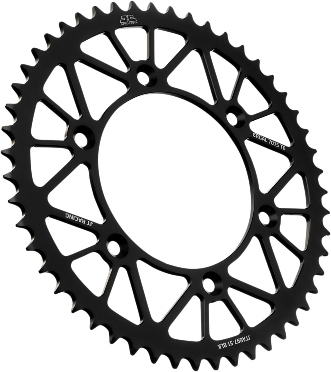 Black Aluminum Rear Sprocket - 51 Teeth 520 Pitch - Click Image to Close